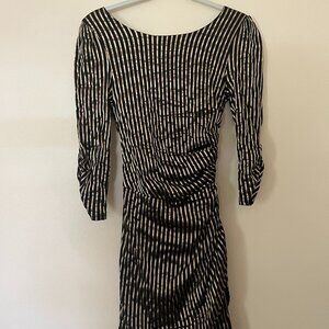 Ark & Co Black & Gold Stripe Back Cut Out BodyCon Dress Size Small